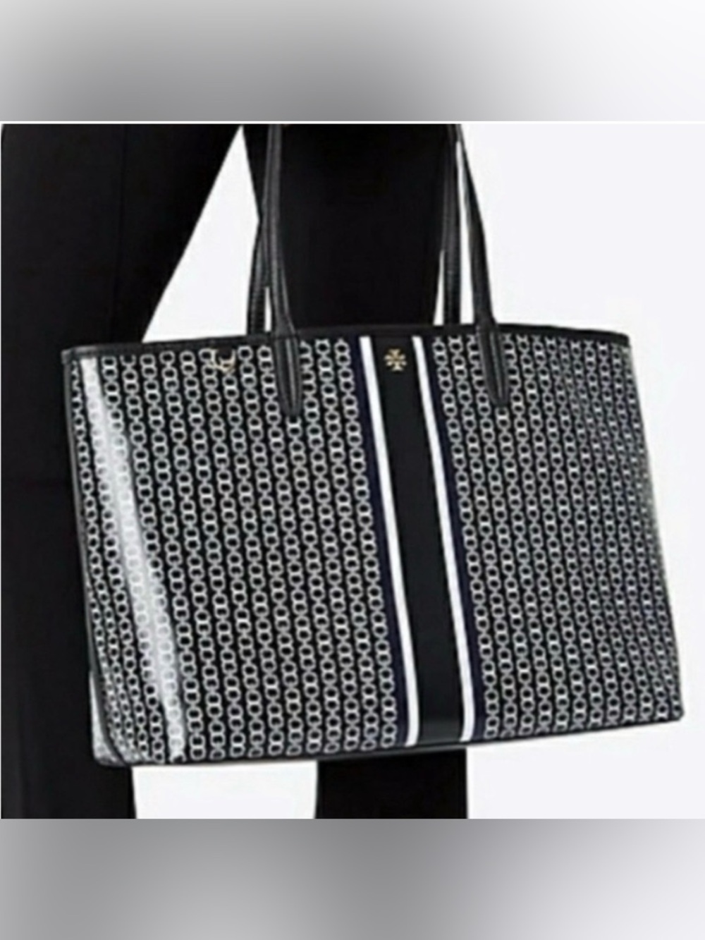 Tory Burch Black Gemini Link Tote